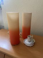 Retro Tischlampe, orange-beige, 70er Jahre Design Top!