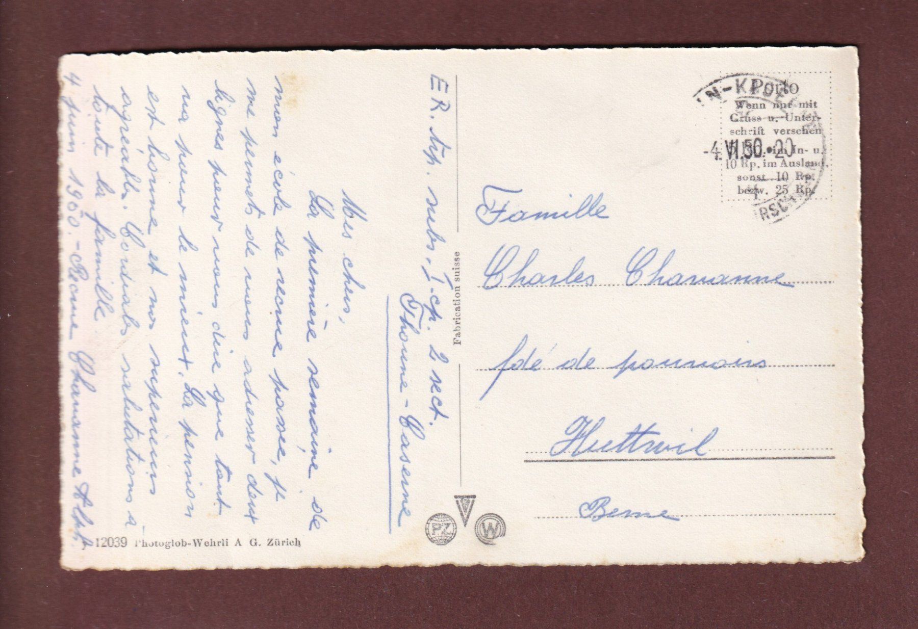 Ansichtskarten: THUN - Blümlisalp - Niesen - 1950 – Gebraucht aus Pully von nicecards-shop 1