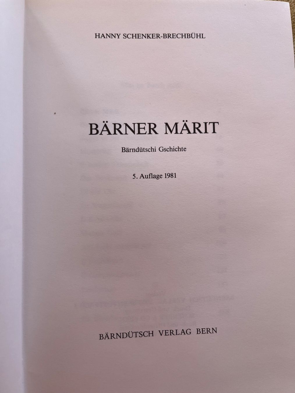 Bücher: Buch Bärner Märit – Gebraucht aus Eschenbach SG von Joey-Li 1