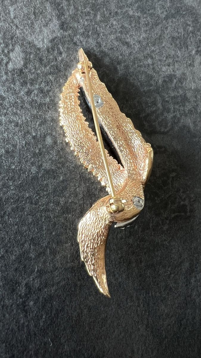 Spille & Fermagli: Broche vintage dorée strass feuille stylisée numérotée – Nuovo (secondo la descrizione) da Nyon venduto da stylevintage79 2