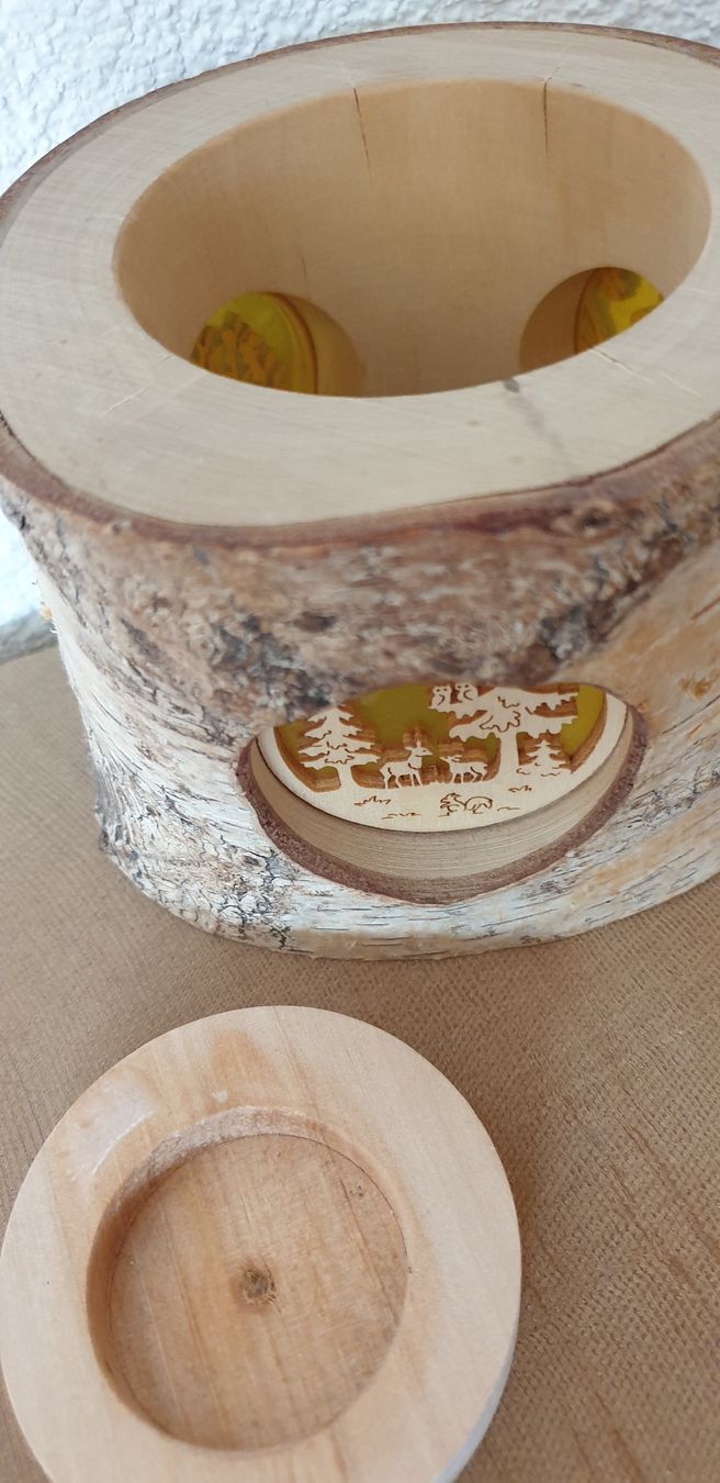 Tutte le decorazioni: Windlicht Birkenstamm mit Teelichthalter – Usato da Wildhaus venduto da enzian66 3