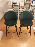 Barhocker Samt Dunkelgrün 2er Set