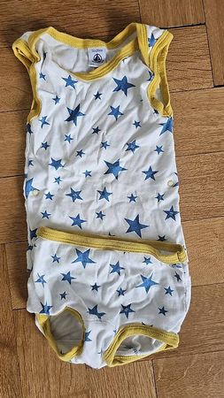 Petit Bateau Set Baumwolle Gr. 24 Monate (86cm) blau/weiss