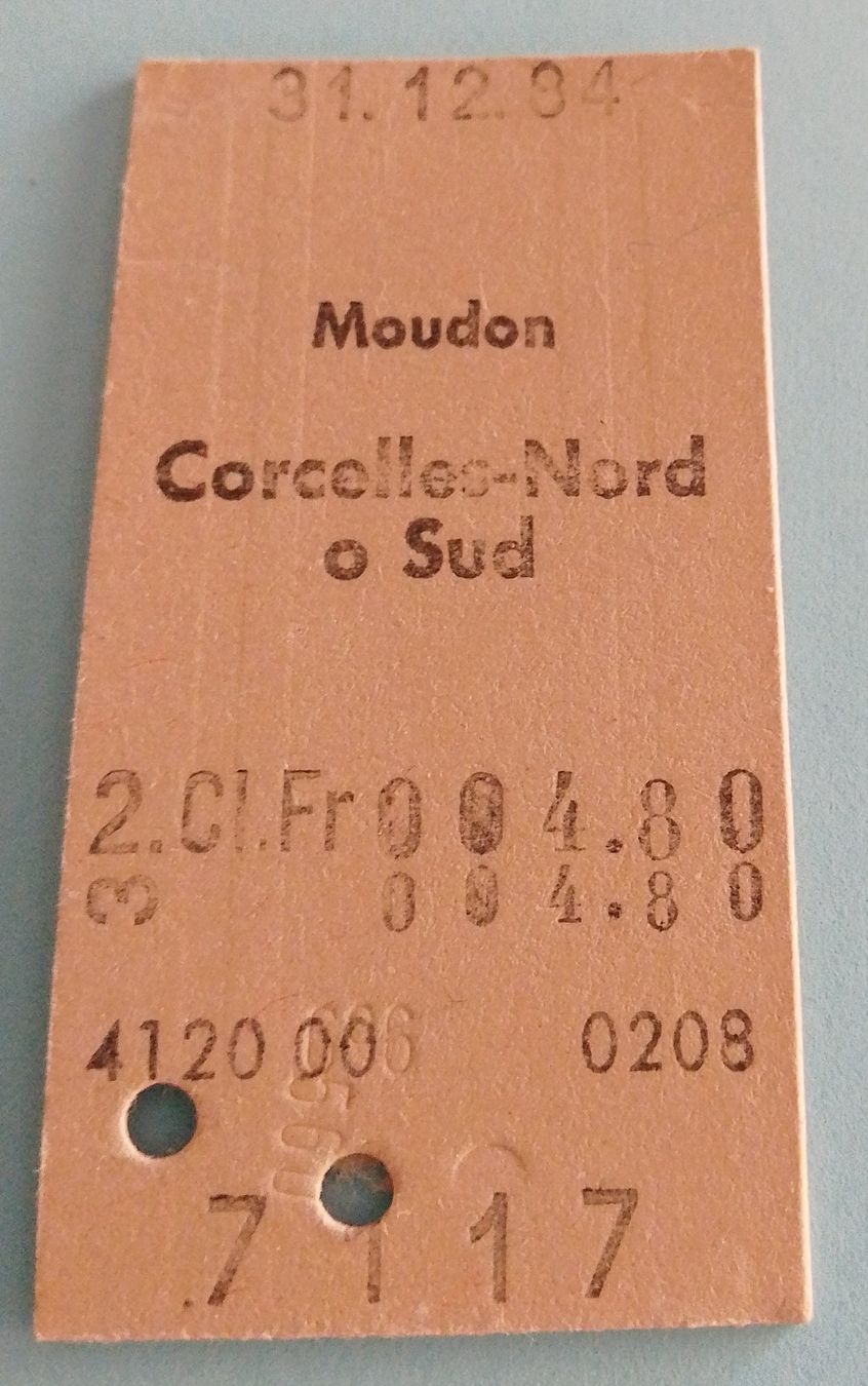 Billets: Billette Schweiz Moudon Corcelles 2. Kl. 7117 – D'occasion à Wohlen AG par salamanderspielwaren
