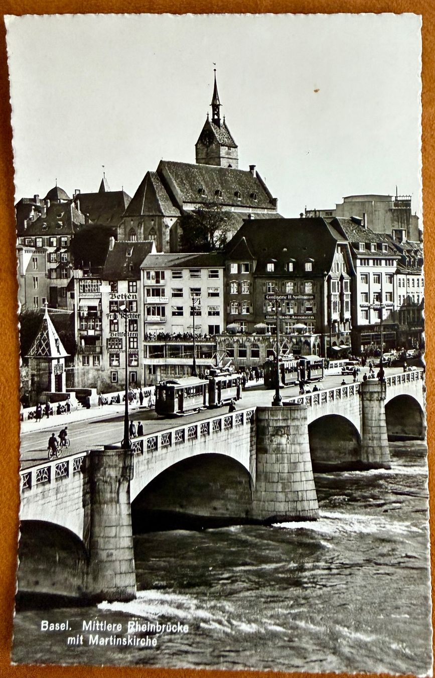Cartoline postali: Basel - Tram - Rheinbrücke - AK – Usato da Lutry venduto da Ediego