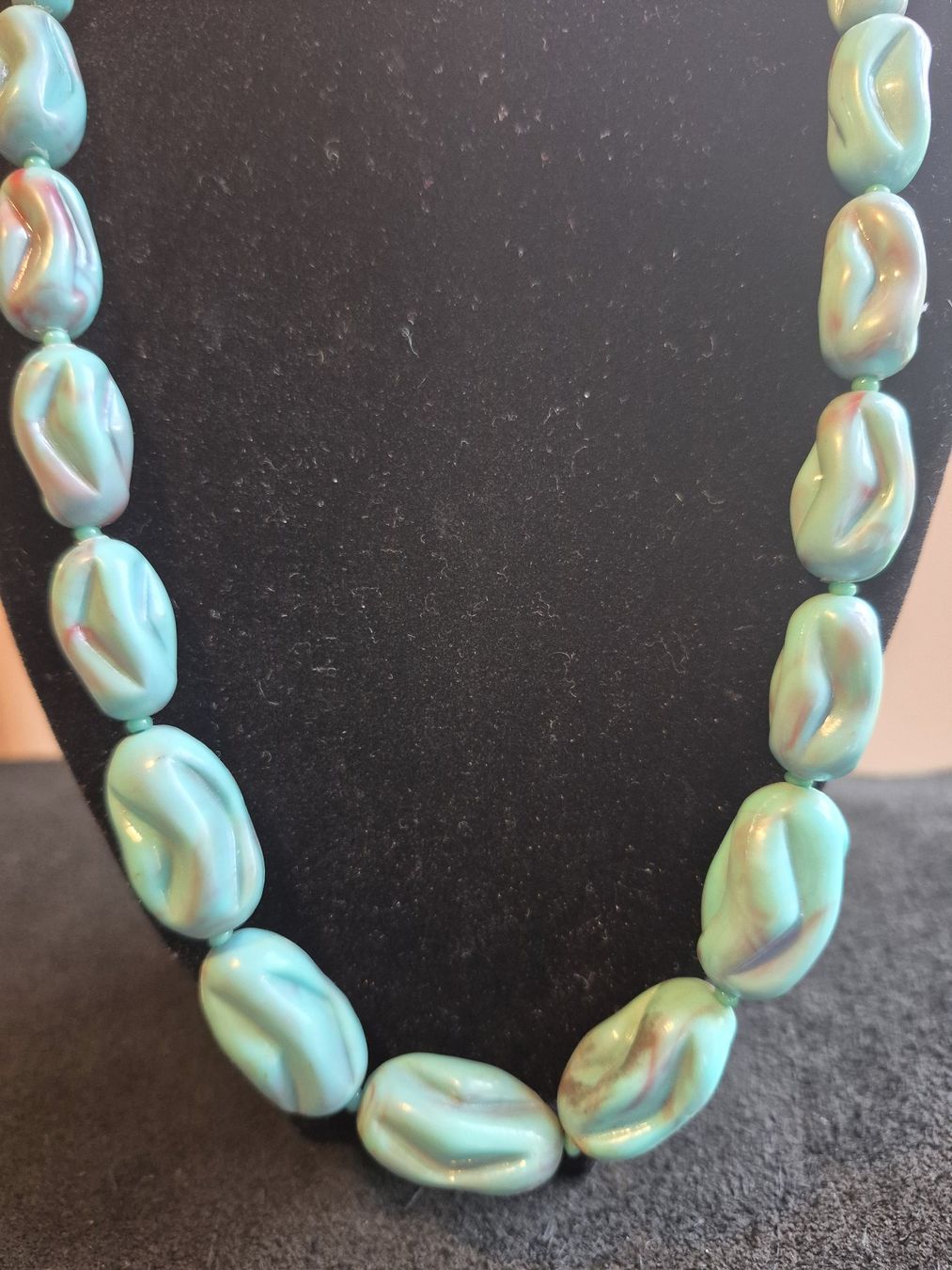 Catenine: Antike Bakelit blaue Halskette Collier, ca 1930-40 – Usato da Zürich venduto da helsan 2