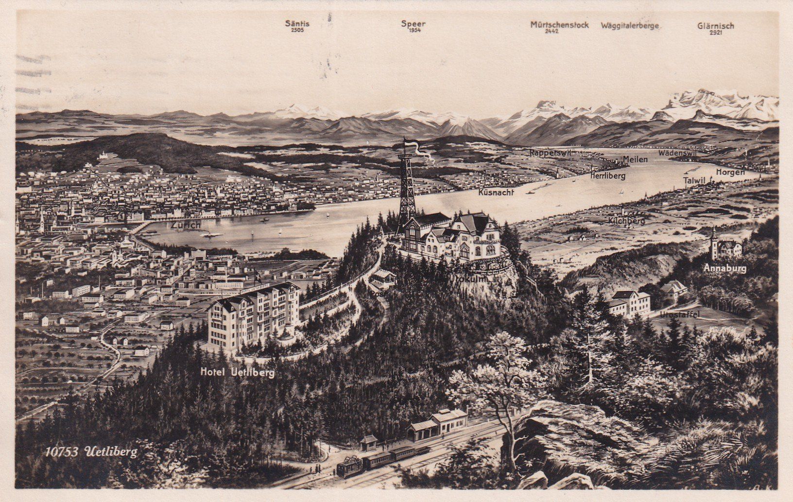 Cartoline postali: Uetliberg  N° 10753  1927 – Usato da Cormoret venduto da Pascalll2001