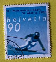 Nr.1068 GESTEMPELT Skirennfahrer 2002  Siehe Original Fotos.