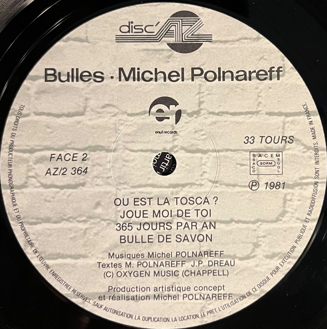 Schallplatten: MICHEL POLNAREFF - BULLES - 33 Tours – Gebraucht aus Bussigny von vinyl-pas-cher 3