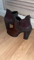 Damen Stiefeletten Braun/Lila Gr. 38