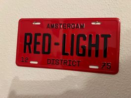 Amsterdam Red-Light District Blechschild, Top Zustand!