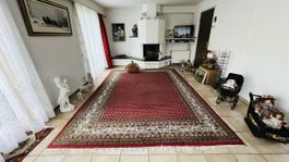 Orientteppich rot mit Muster und Fransen guter Zustand