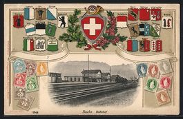 Litho Buchs, Bahnhof von der Gleisseite
