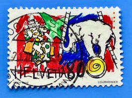 Nr.834 Weissclown mit Elefant  GESTEMPELT Sonderpostmarken