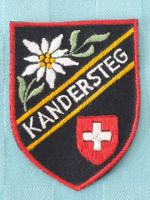 Vintage Badge Wappen KANDERSTEG Blume ST. GALLER STICKEREI