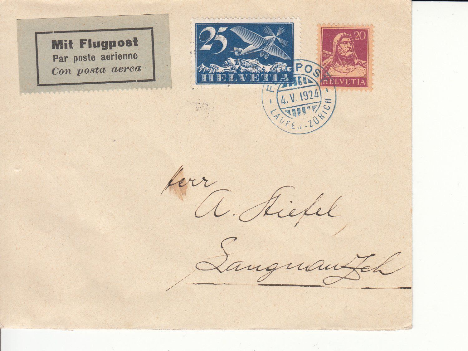 Alle Briefmarken: SLH SF 24.2 a,  Laufen – Gebraucht aus Bürglen TG von StampGraf