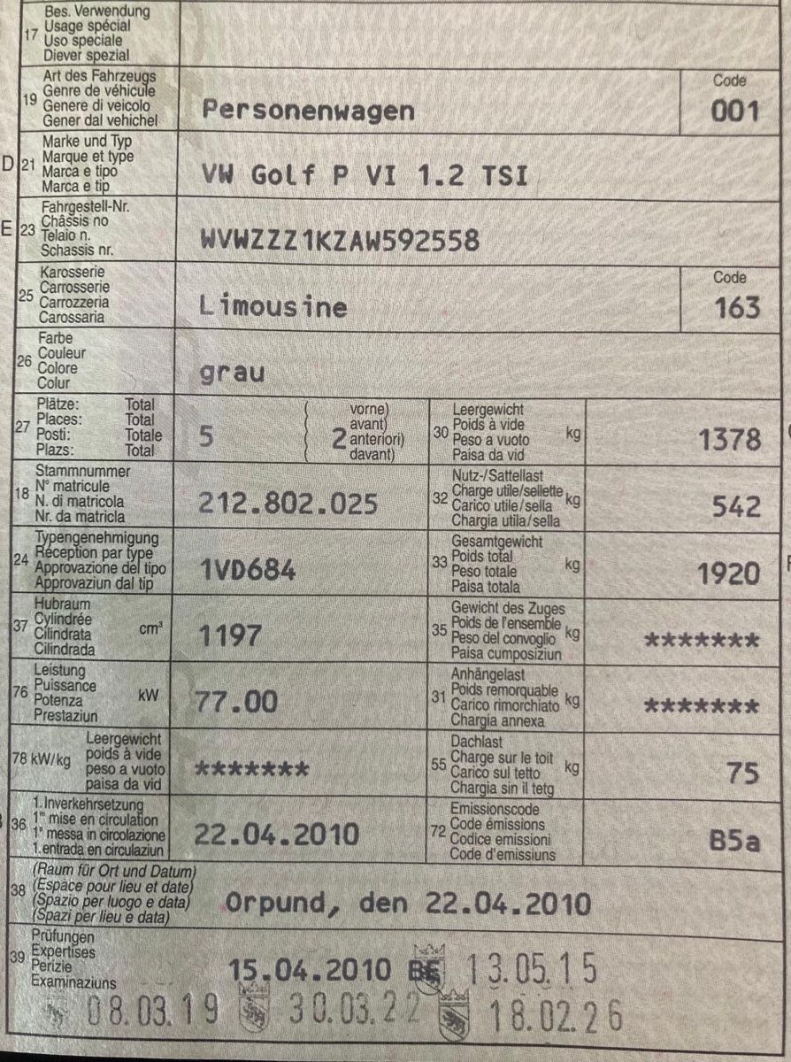 Autos: VW Golf – D'occasion à Aarberg par Hbudi 3