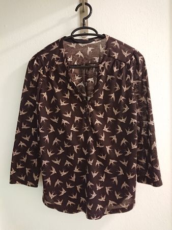 Bügelfreie Damen Bluse Shirt H&M Gr. S Braun Beige