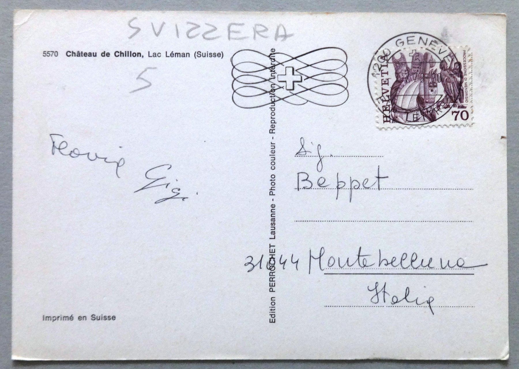 Cartoline postali: Château de Chillon, Lac Léman – Difettoso da Fétigny venduto da Billy2miny 1
