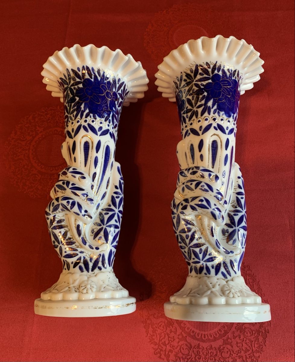 Vasen & Gefässe: Vase  en Opaline XIX siècle ondulée. 2 vases. – Gebraucht aus Prilly von Sissi_1009 4
