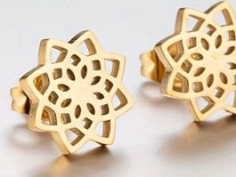 Ohrstecker Blumenstern. (goldig/kupfer/silbern)