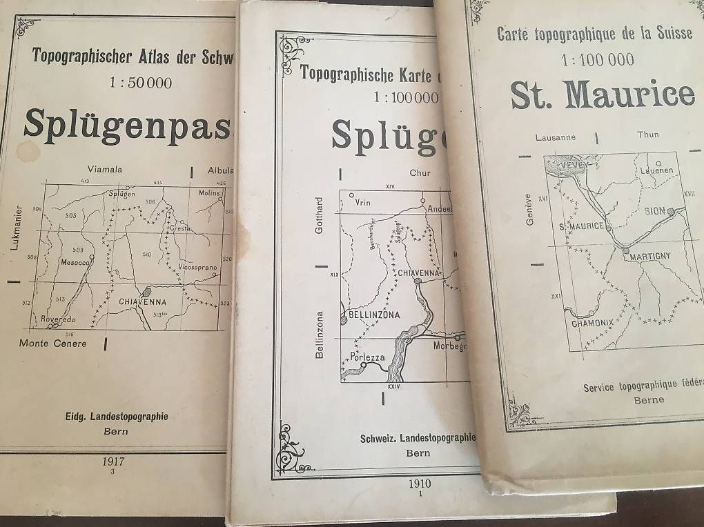 Cartes géographiques & atlas: Anciennes cartes topographiques  – D'occasion à Enges par Guarajuba01 1