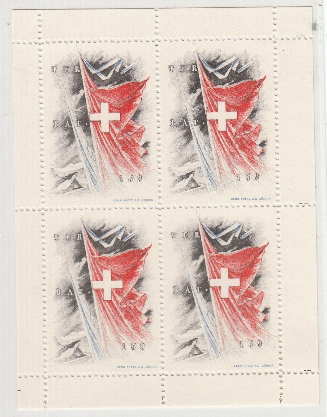 Alle Briefmarken: Territorial-Truppen 292/3** Ter.Bat.159 Kat.75.- – Gebraucht aus Herrliberg von Lfrifda