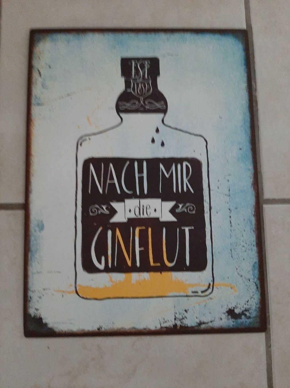 Schilder: Blechschild. GinFlut. – Gebraucht aus Buchs AG von Cuescu
