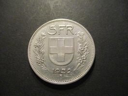 5.- Fr  1932  Superbe pièce  Superbe qualité