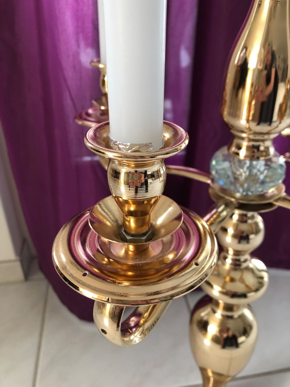 Portacandele: Kerzenständer, goldfarbig, 5 Kerzen – Usato da Hittnau venduto da JD-OE 2