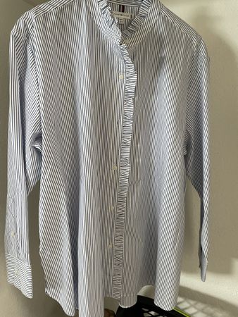 Tommy Hilfiger Hemdbluse gestreift/Rüschen Gr. 44