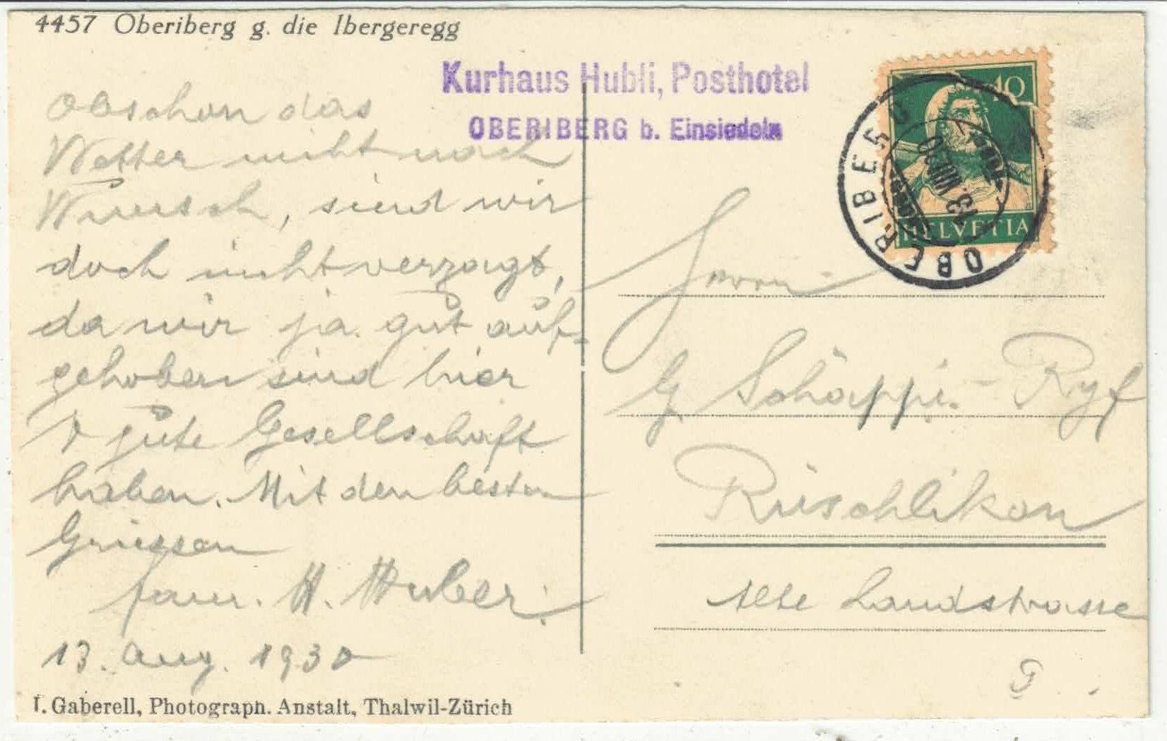 Cartes postales: Oberiberg - Generalansicht – D'occasion à Ettingen par Kartenplanet 1