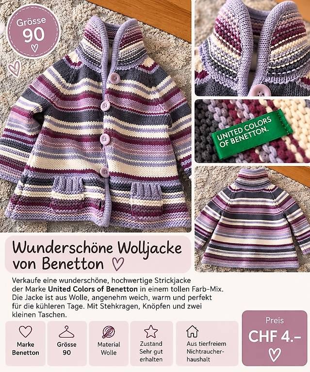 Vestes: Strickjacke Gr 90 Benetton – D'occasion à Zürich par Brooke