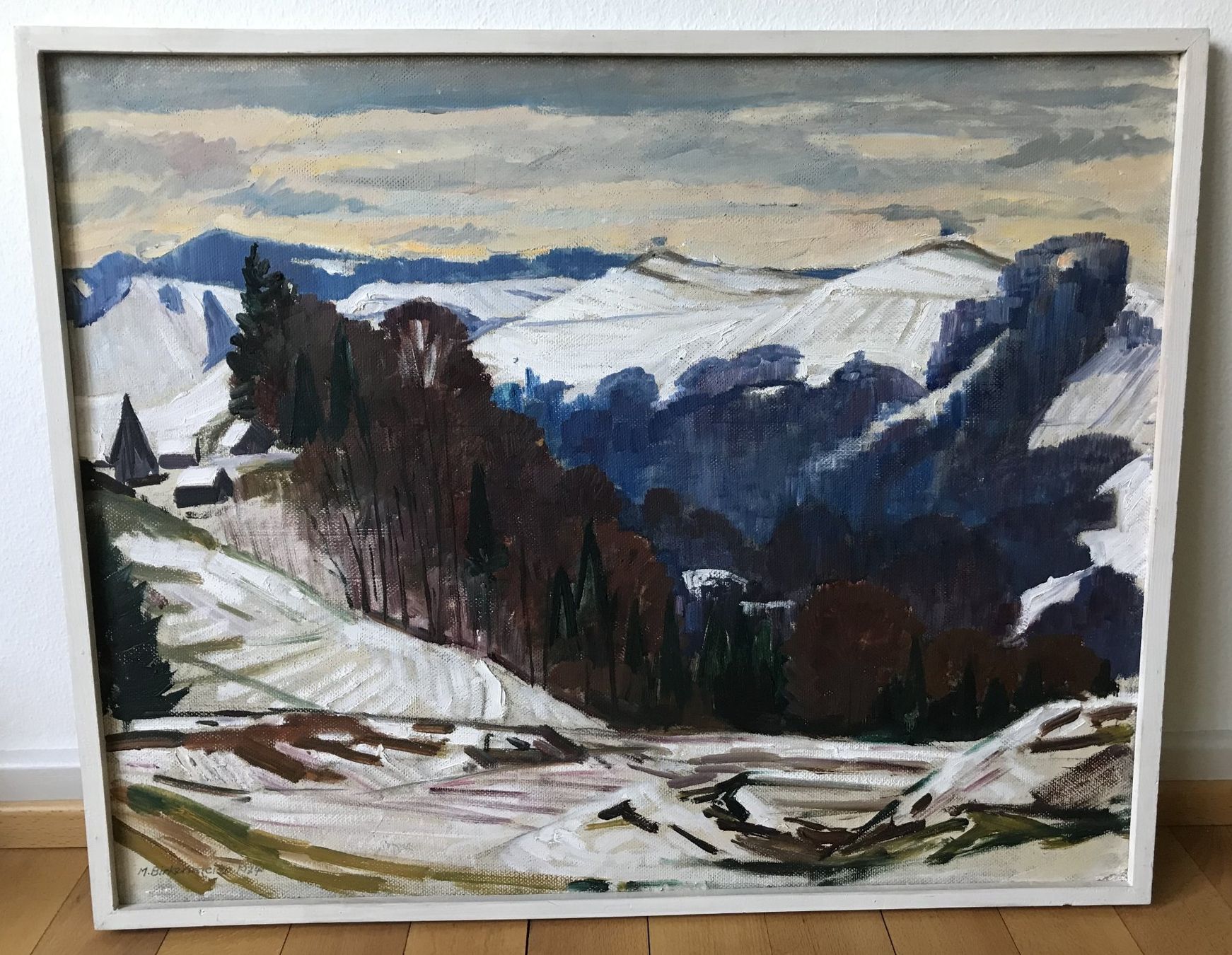 Gemälde: MAX BIRKENMEIER, ORIGINAL GEMÄLDE WINTERLANDSCHAFT – Gebraucht aus Luzern von Immergern 4