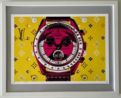DEATH NYC Pop Art „Moonswatch & Vuitton“, Ltd.x/100 + cadre