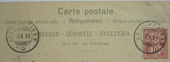 Cartoline postali: 1898, LITHO Gruss aus WETZIKON Post – Usato da Jona venduto da philajona 1