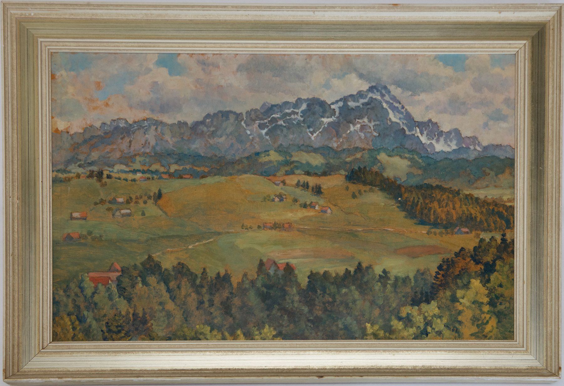 Dipinti: Fritz Kunkler, Ölbild einer Berglandschaft – Usato da Hagenbuch ZH venduto da Consus 1