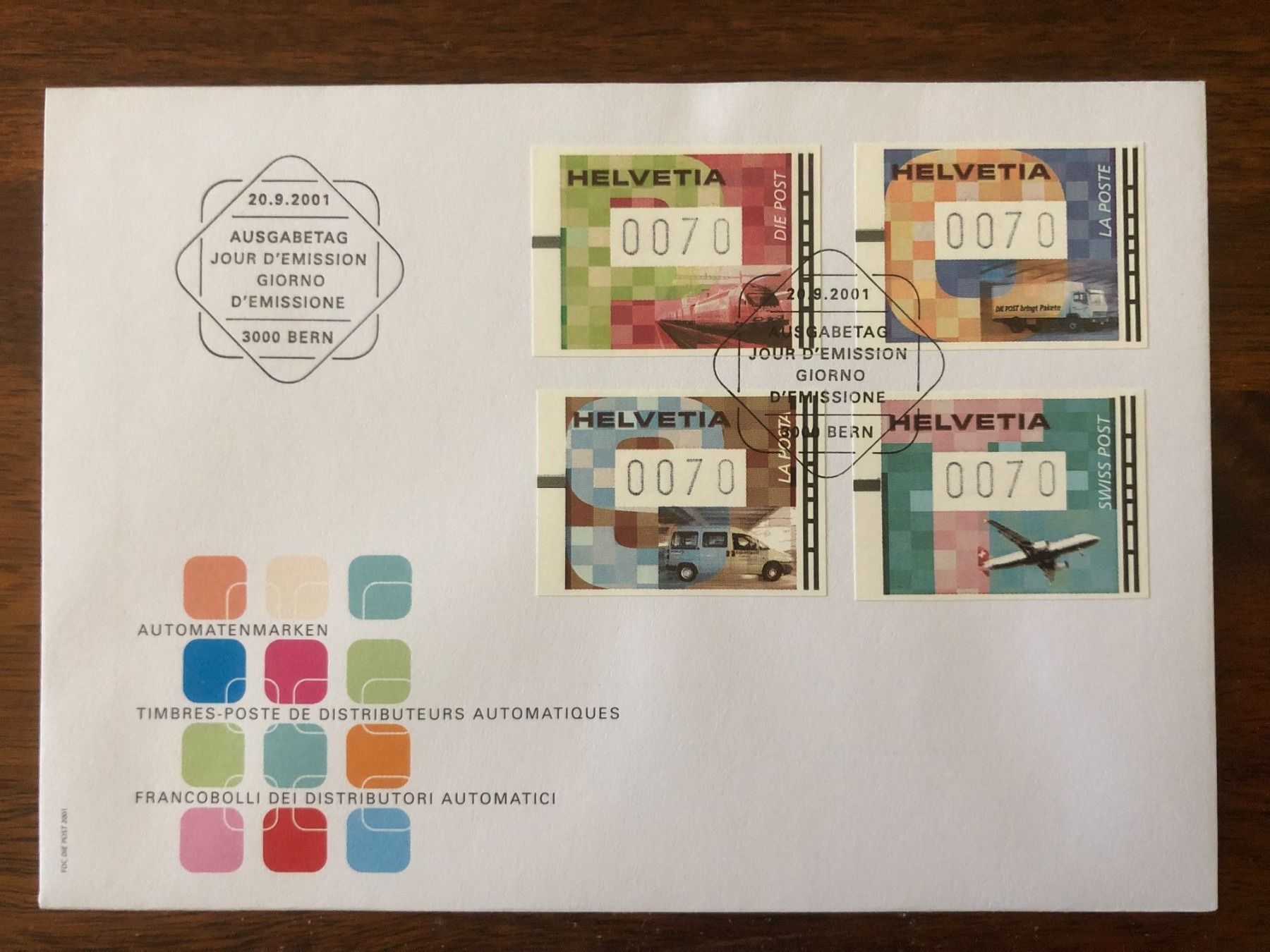 Alle Briefmarken: FDC Automatenmarken 20.9.2001 Bern – Neu (gemäss Beschreibung) aus Landquart von interesse63