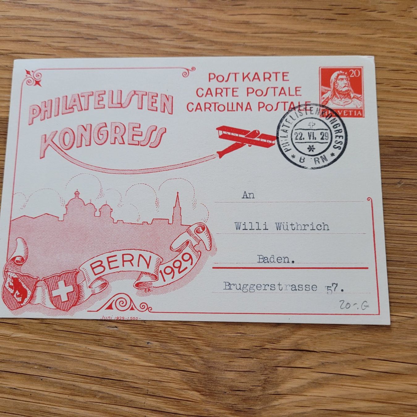 Alle Briefmarken: Luftpost Brief 1939 Bern Baden Kongres – Gebraucht aus Biel/Bienne von Destockweb