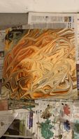 Herbstliches Acrylbild, Marmoriert - Ein Unikat! 48
