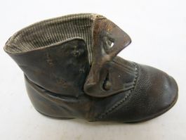 Fund Antik Selten Rar Kurios Kinderschuh Leder