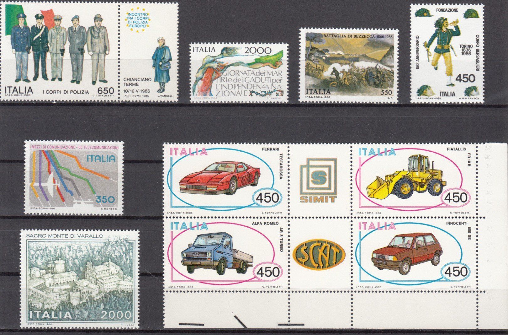 Tutti i francobolli: Italien 1986 postfrisch – Usato da Bürglen TG venduto da StampGraf 2