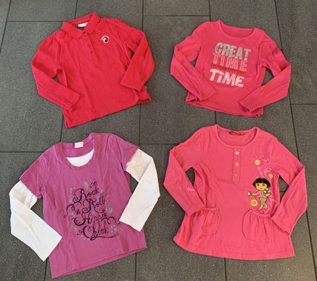 4x Langarm T-Shirts, Gr. 122-128