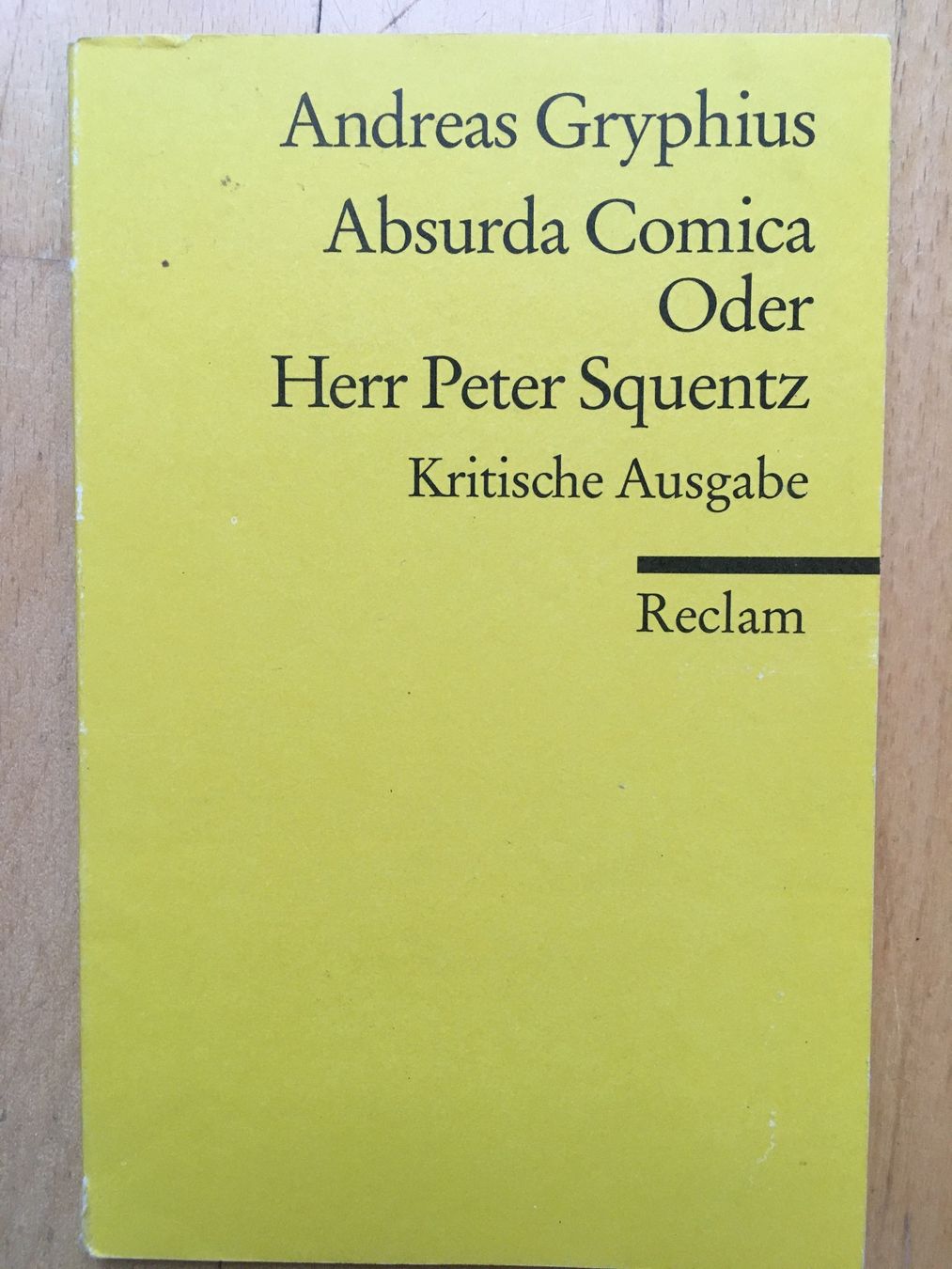 Libri: Andreas Gryphius: Absurda Comica - Reclam Ausgabe – Usato da Zürich venduto da mignonmignon