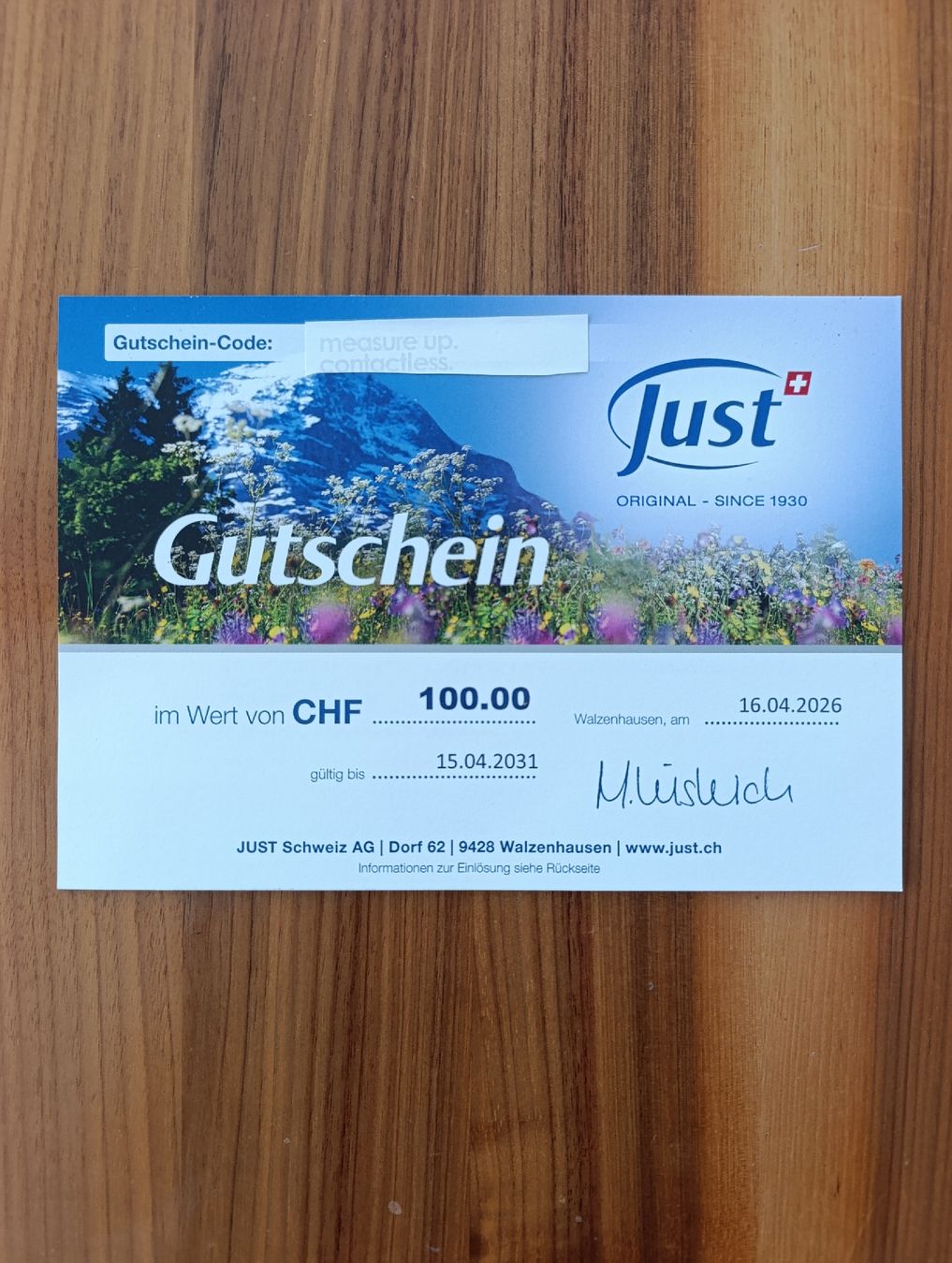 Gutscheine: Just Gutschein 100 CHF – Neu und originalverpackt aus Winterthur von Neilpryde01 2
