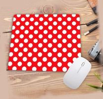 NEUE Mausmatte rot-weiss Polka dots - 81238