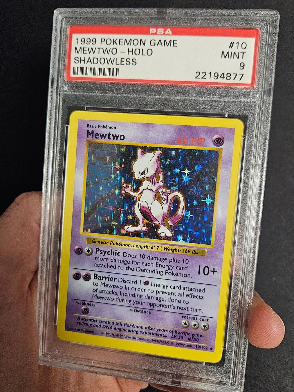 Pokémon Carte collezionabili: Shadowless Mewtwo Holo - 1999 Pokemon Game Base Set - PSA 9 – Usato da Hagendorn venduto da HyperbeamCH 2