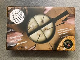 4Fondue Caquelon 4 Kammern schwarz neu Originalverpackt