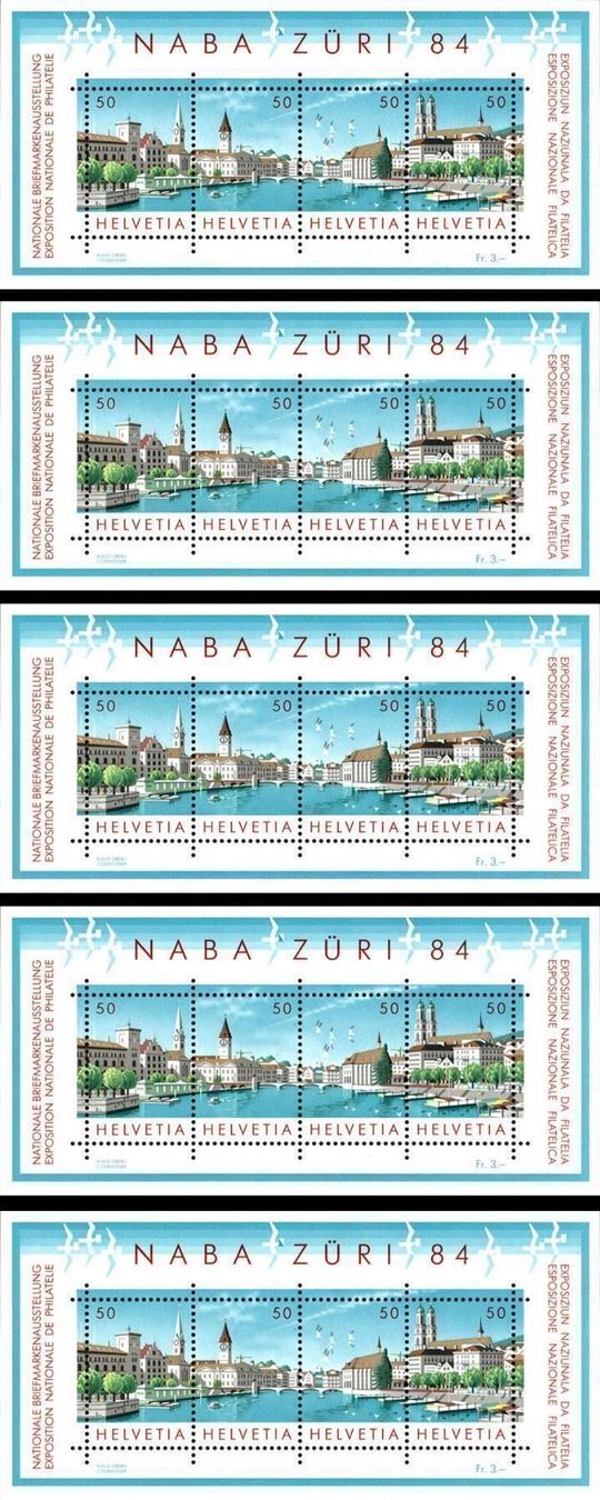 Tutti i francobolli: 5 BLOCKs NABA Zürich** – Nuovo (secondo la descrizione) da Dottikon venduto da haeusibuh5