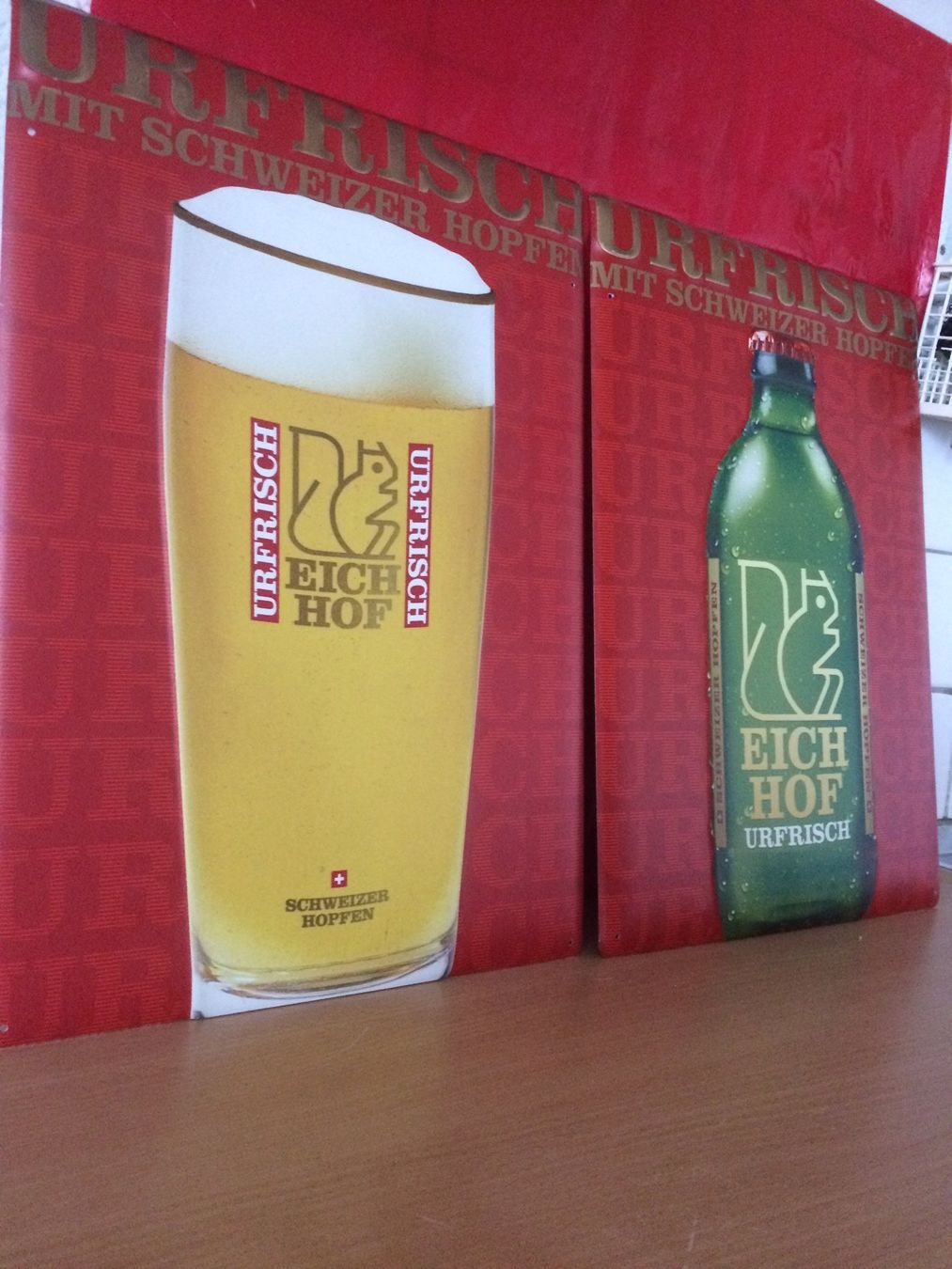 Eichhof Schilder: 2 BLECH-SCHILDER VON EICHHOF URFRISCH / LUZERNER BIER – Neu (gemäss Beschreibung) aus EMMETTEN von pfi_cbg5 6